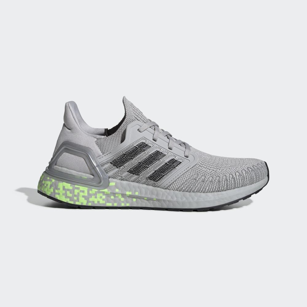 Adidas Women's Ultraboost 20 Running Shoes Grey/Black/Green Ireland EG0723